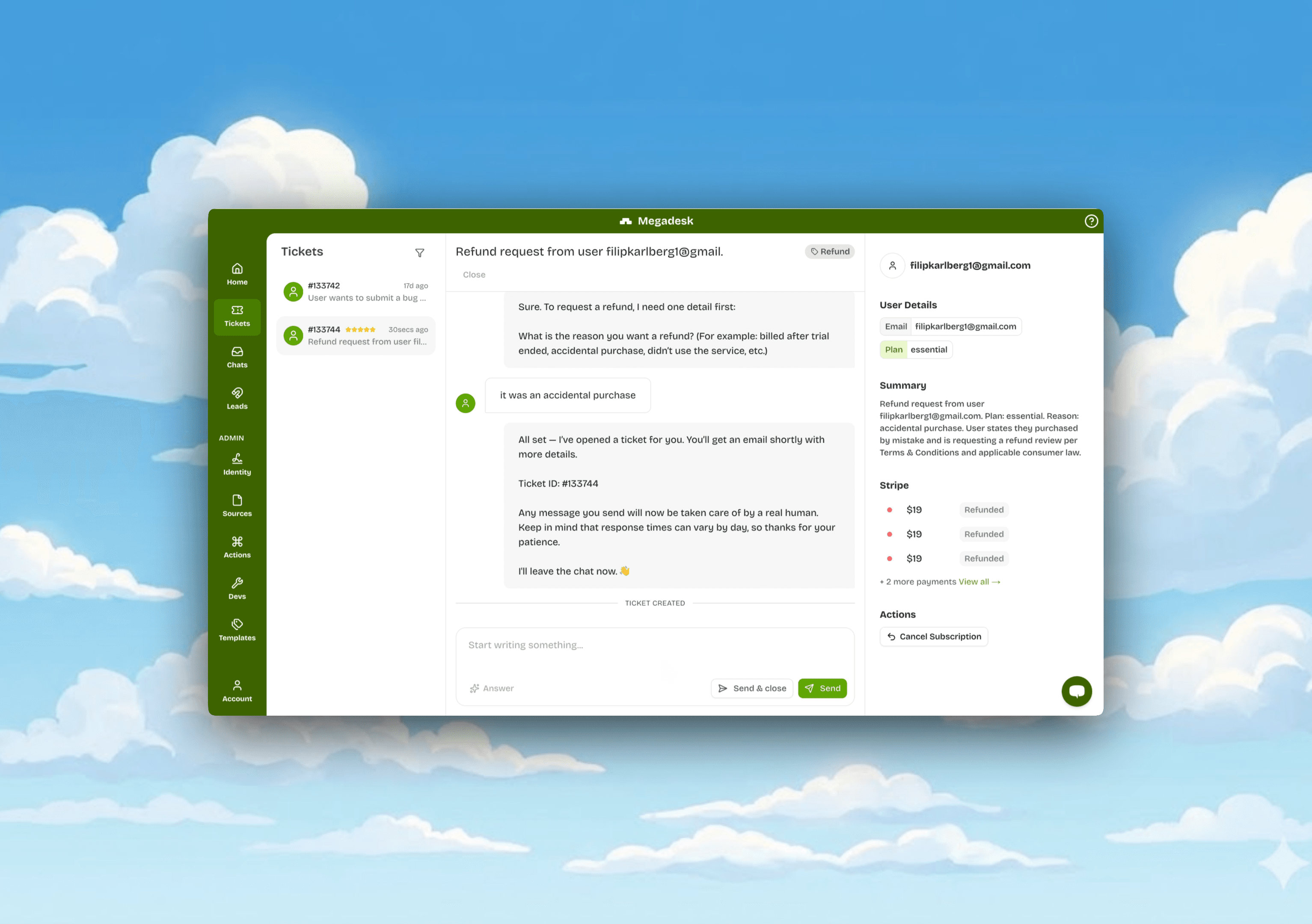 Full width product view